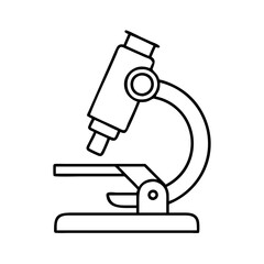 microscope icon, microscope line art - simple line art of microscope, perfect for microscope logos and icons