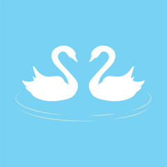 Swan couple vector design.