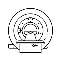 mri scanner icon, mri scanner line art - simple line art of mri scanner, perfect for mri scanner logos and icons