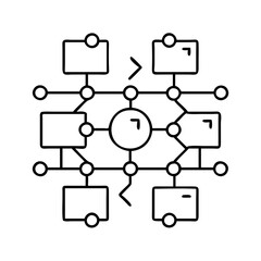 network diagram icon, network diagram line art - simple line art of network diagram, perfect for network diagram logos and icons