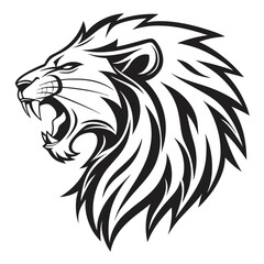 Roaring Lion Head Silhouette