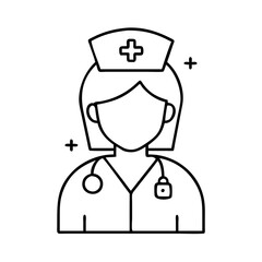 nurse icon, nurse line art - simple line art of nurse, perfect for nurse logos and icons