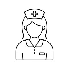 nurse icon, nurse line art - simple line art of nurse, perfect for nurse logos and icons