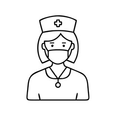 nurse icon, nurse line art - simple line art of nurse, perfect for nurse logos and icons