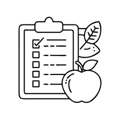 nutrition plan icon, nutrition plan line art - simple line art of nutrition plan, perfect for nutrition plan logos and icons