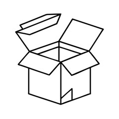 opened package icon, opened package line art - simple line art of opened package, perfect for opened package logos and icons