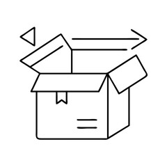 opened package icon, opened package line art - simple line art of opened package, perfect for opened package logos and icons