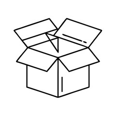 opened package icon, opened package line art - simple line art of opened package, perfect for opened package logos and icons