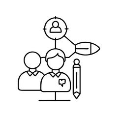 or staff icon, or staff line art - simple line art of or staff, perfect for or staff logos and icons