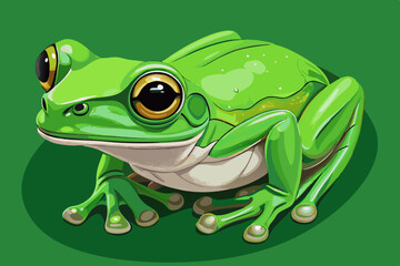 Vibrant Green Tree Frog Illustration Amphibian Nature Wildlife