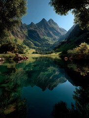 mountain lake in the mountains