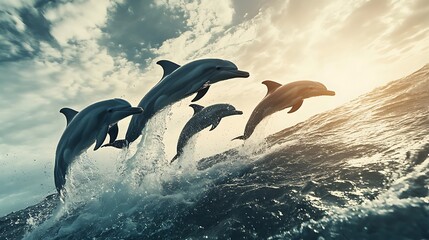 Ocean mammals midair leap motion HD images