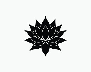 Lotus Flower Sharp Petals Outline