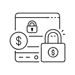 payment security icon, payment security line art - simple line art of payment security, perfect for payment security logos and icons