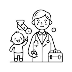 pediatrician icon, pediatrician line art - simple line art of pediatrician, perfect for pediatrician logos and icons
