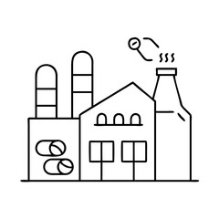 pharmaceutical factory icon, pharmaceutical factory line art - simple line art of pharmaceutical factory, perfect for pharmaceutical factory logos and icons
