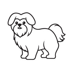 Shih Tzu Adorable Dog Outline Vector