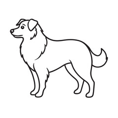 Australian Shepherd Dog Outline Vector