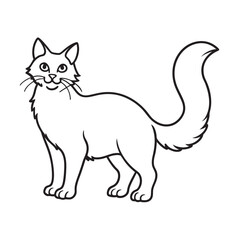 Turkish Angora Cat Fluffy Outline