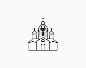 Orthodox Church Outline Vector Art Vector Illustration 