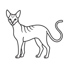 Savannah Cat Wild Look Outline