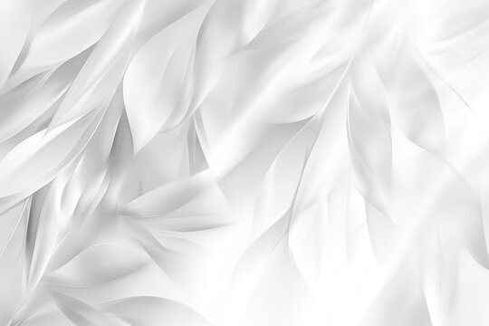 Abstract, flowing, white, leaf-like shapes.  Delicate, smooth, elegant curves.  Gentle, soft, light, and airy textures