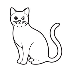British Shorthair Cat Outline Vector