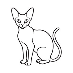 Devon Rex Cat Fun Outline Art
