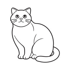 Obraz premium Scottish Fold Cute Cat Outline