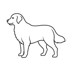 Golden Retriever Playful Pet Outline