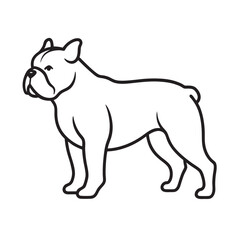 Bulldog Charming Pet Outline Vector