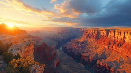 Obraz premium Grand Canyon Sunset: A Majestic Panorama of Arizona's Natural Wonder