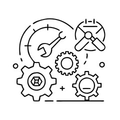 predictive maintenance icon, predictive maintenance line art - simple line art of predictive maintenance, perfect for predictive maintenance logos and icons