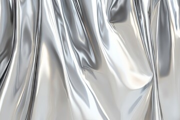 Silver, shimmering, flowing fabric.  Detailed, glossy folds