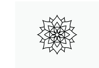 Traditional Mandala Art Floral Style Vector Illustration 