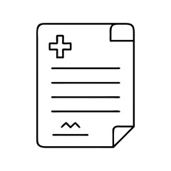 Fototapeta premium prescription paper icon, prescription paper line art - simple line art of prescription paper, perfect for prescription paper logos and icons