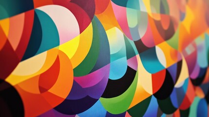 Fototapeta premium Vibrant abstract pattern of overlapping colorful shapes.