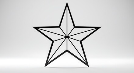 Obraz premium Star Shape on White Background Decorative Black Outline