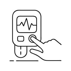 pulse oximeter icon, pulse oximeter line art - simple line art of pulse oximeter, perfect for pulse oximeter logos and icons