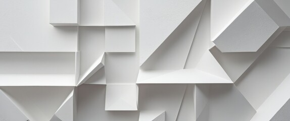 Obraz premium elegant white wall with minimalistic storage boxes