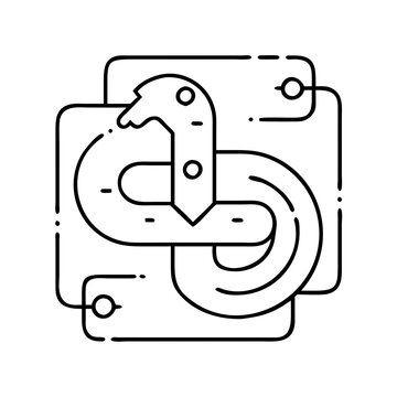 python icon, python line art - simple line art of python, perfect for python logos and icons