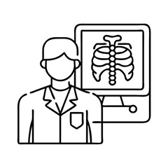 radiologist icon, radiologist line art - simple line art of radiologist, perfect for radiologist logos and icons