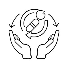 recovery icon, recovery line art - simple line art of recovery, perfect for recovery logos and icons