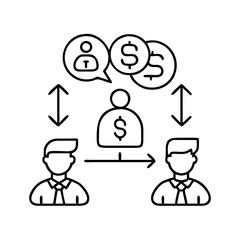 referral program icon, referral program line art - simple line art of referral program, perfect for referral program logos and icons