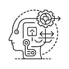reinforcement learning icon, reinforcement learning line art - simple line art of reinforcement learning, perfect for reinforcement learning logos and icons