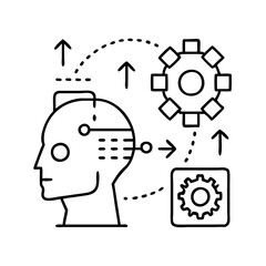 reinforcement learning icon, reinforcement learning line art - simple line art of reinforcement learning, perfect for reinforcement learning logos and icons