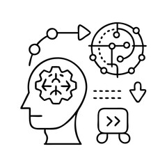 reinforcement learning icon, reinforcement learning line art - simple line art of reinforcement learning, perfect for reinforcement learning logos and icons
