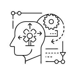 reinforcement learning icon, reinforcement learning line art - simple line art of reinforcement learning, perfect for reinforcement learning logos and icons