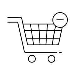 remove from cart icon, remove from cart line art - simple line art of remove from cart, perfect for remove from cart logos and icons