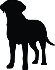 Labrador Dog Standing Silhouette Illustration